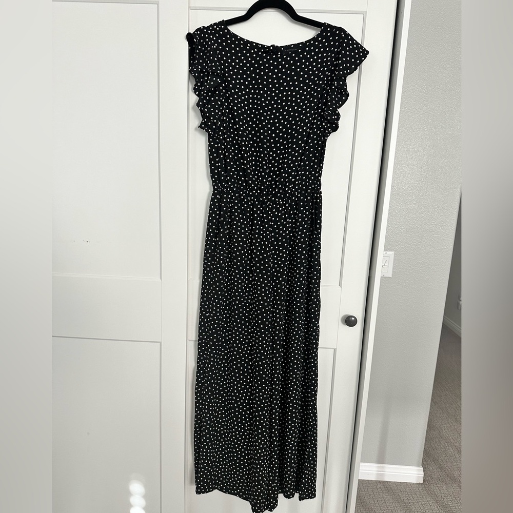 Polka dot jumpsuits. Flowy with pockets.